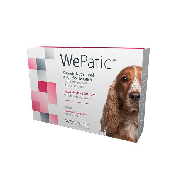 WePatic Protetor Hepático Cão & Gato Médios/Grandes 30 Comprimidos