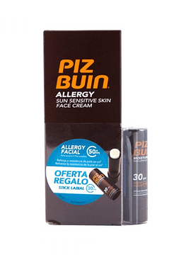 Piz Buin Allergy Creme Rosto SPF50+ 50ml + Stick Labial SPF30 4,9g