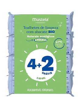 Mustela Bebé Toalhetes Lyocell Bio Abacate 6x 60unidades