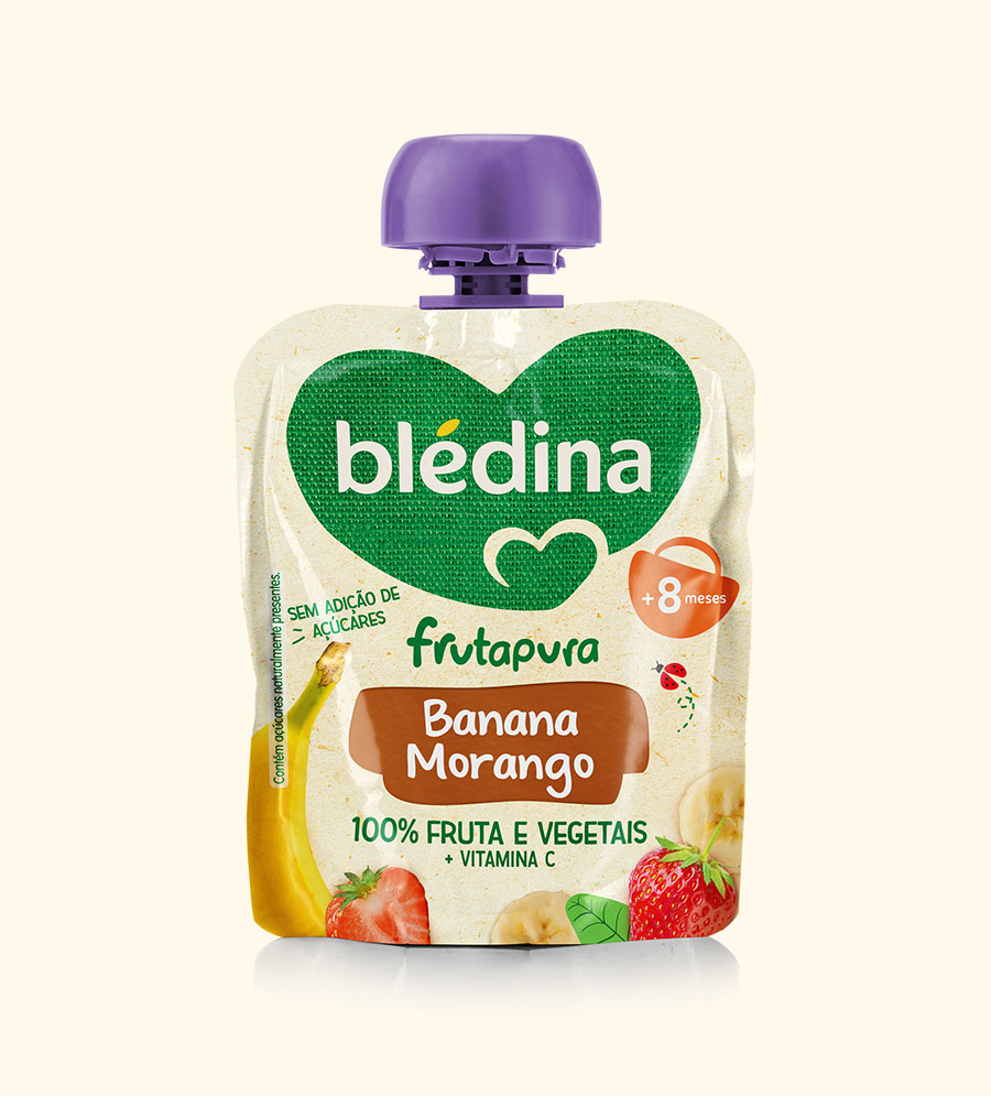 Blédina Frutapura Saqueta Banana Morango 85gr 8m+