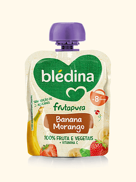 Blédina Frutapura Saqueta Banana Morango 85gr 8m+