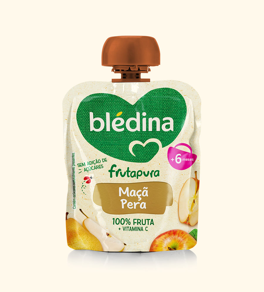 Blédina Frutapura Saqueta Maçã Pera 6m+