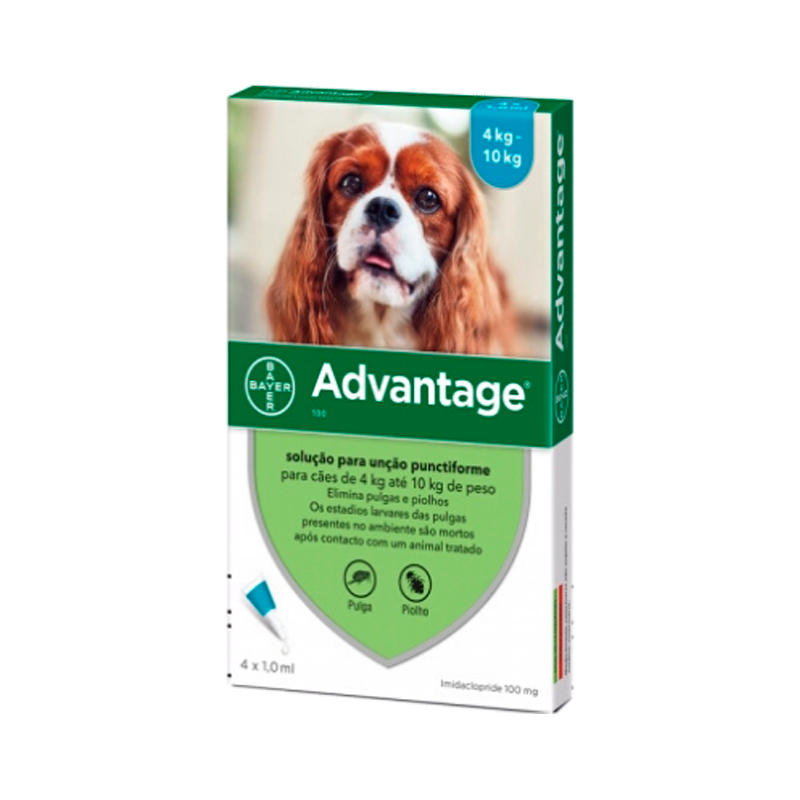 Advantage Cães 4-10kg 4x 1ml Solução Punctiforme