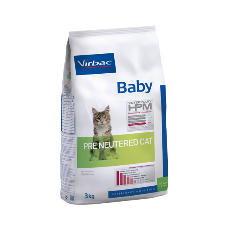 Virbac Ração Baby Cat Pre Neutered 3kg
