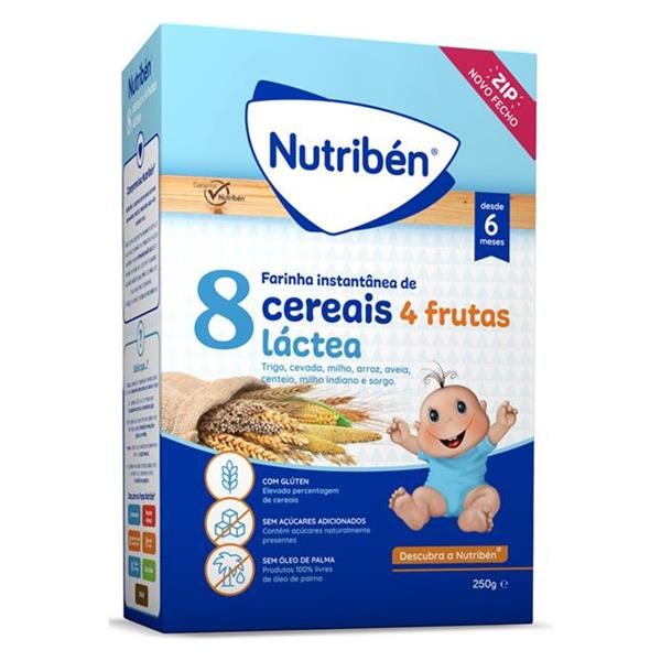 Nutribén Farinhas 8 Cereais+4 Frutas Láctea 250g