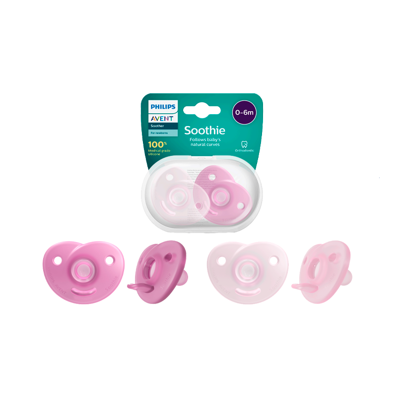 Philips Avent Chupeta Soothie Silicone Menina 0-6M 2 Unidades