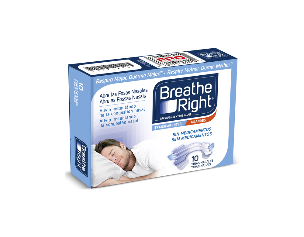 Breathe Right Penso Nasal Transparentes Grande 10 unidades