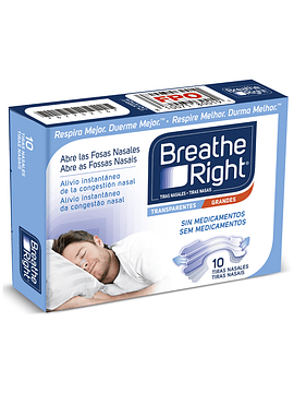 Breathe Right Penso Nasal Transparentes Grande 10 unidades