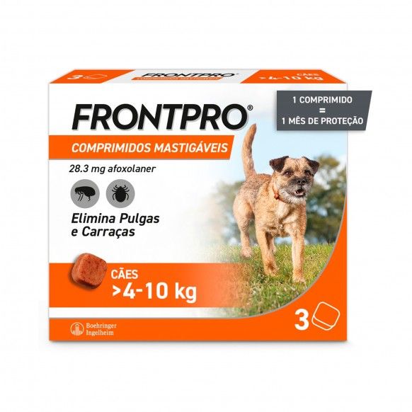 Frontpro 28.3mg 3 Comprimidos Mastigáveis M 4-10kg