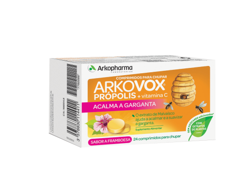 Arkovox Propólis+ Vit C Sabor a Framboesa 24 Pastilhas