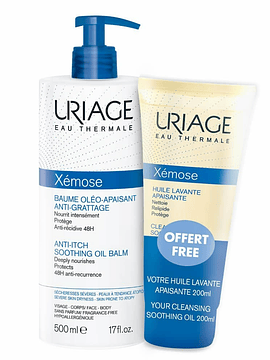 Uriage Xémose Bálsamo Óleo Calmante Pele Seca 500 Ml +Oferta Xémose Óleo Lavante Apaziguante 200 Ml