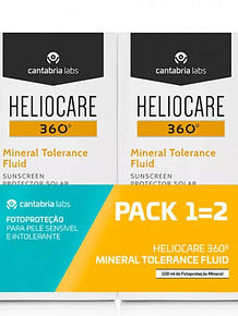 Protetor Solar Heliocare 360º Mineral Tolerance Fluído 50ml Pack 2 Unidades