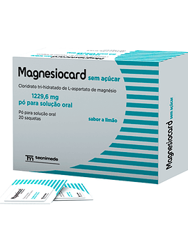 Magnesiocard 1229,6mg Solução Oral em Pó sem Açúcar 20 Saquetas