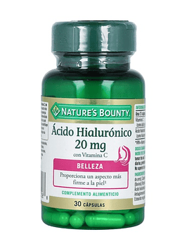 Nature's Bounty Ácido Hialurónico com Vitamina C 30 Cápsulas de 20mg