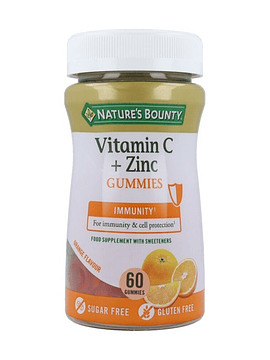 Nature's Bounty Vitamina C + Gomas de Zinco 60 Gomas Laranja