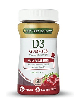 Nature's Bounty Vitamina D3 1000 Iu Gummies 60 Unidades Morango