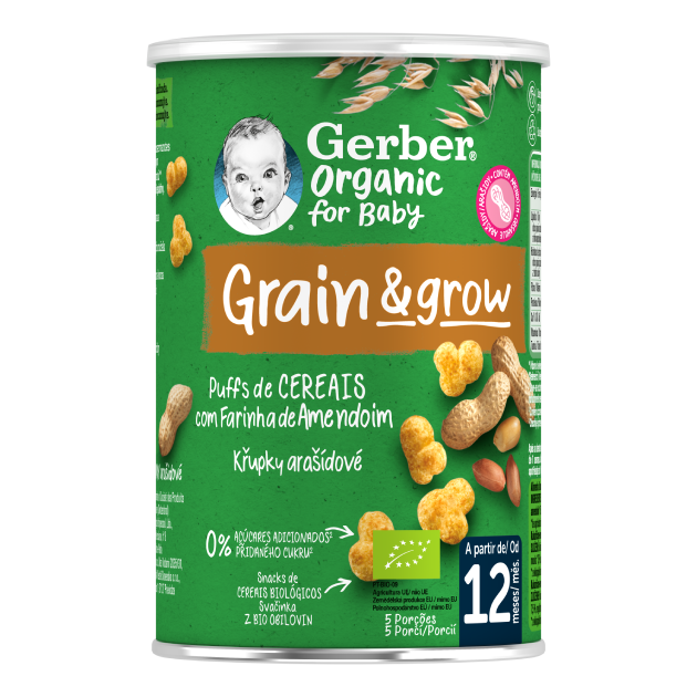 Gerber Organic Nutripuffs Amendoim 12M+ 35g
