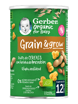 Gerber Organic Nutripuffs Amendoim 12M+ 35g