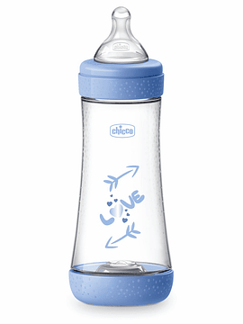 CHICCO BIBERÃO PERFECT 5 FLUXO RÁPIDO 300ML AZUL