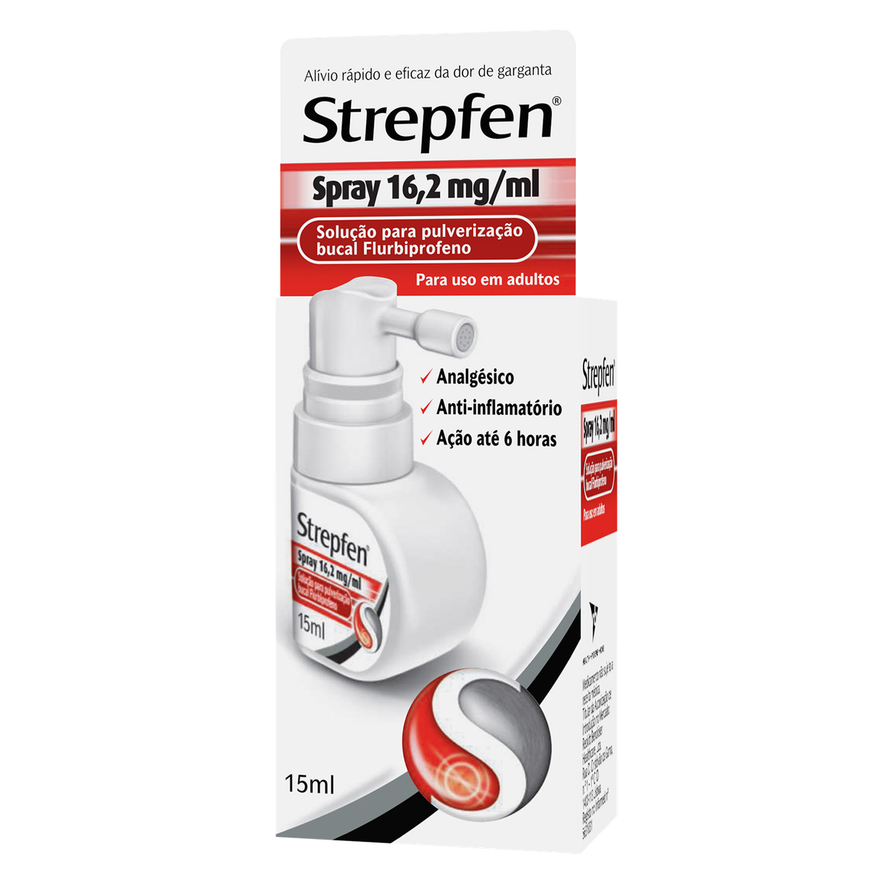 Strepfen Spray, 16,2 mg/mL-15mL x 1 solução pulverização bucal