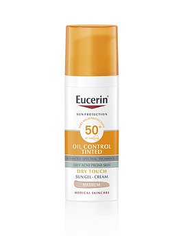 Eucerin Sun Oil Control Tinted Gel-Creme Toque Seco Medio FPS 50+ 50ml