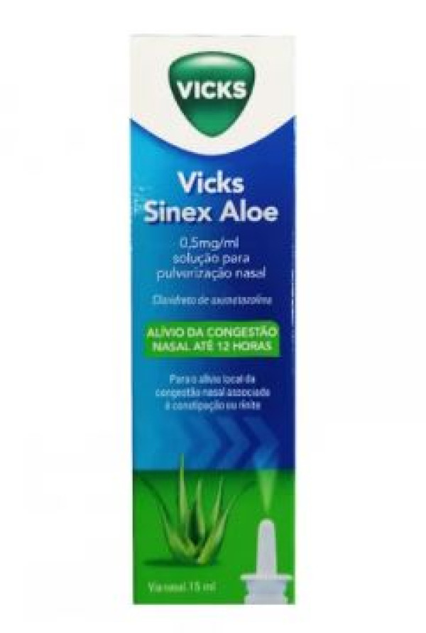 Vicks Sinex Aloe 0,5mg/ml Solução para Pulverização Nasal 15ml