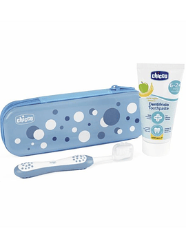 Chicco Primeiro Conjunto Higiene Oral Azul 6M+
