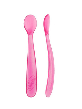Chicco Colheres de Silicone Rosa 6M+