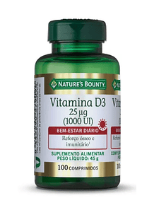 Nature`s Bounty Vitamina D3 100 Cápsulas
