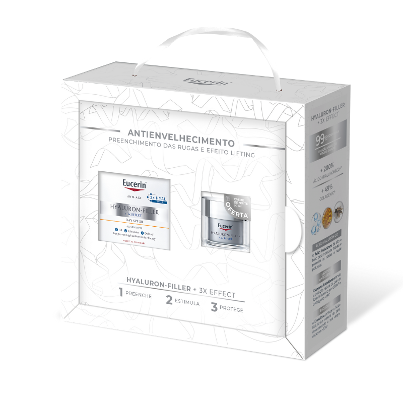 Eucerin Coffret Natal Hyaluron-Filler + 3x Effect | Creme Dia SPF30 + Creme Noite
