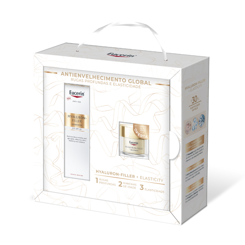 Eucerin Coffret Natal Hyaluron-Filler Elasticity | Creme de Olhos FPS20 + Creme de Dia FPS30
