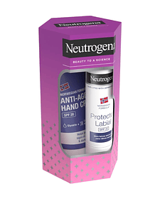 Neutrogena Pack Creme Mãos Anti-Envelhecimento + Stick Labial SPF20 | Proteção Diária