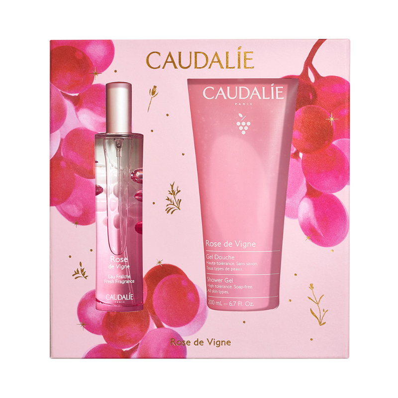 Caudalie Coffret Natal 2025 Rose de Vigne | Água Perfumada 50ml + Gel Duche 200ml