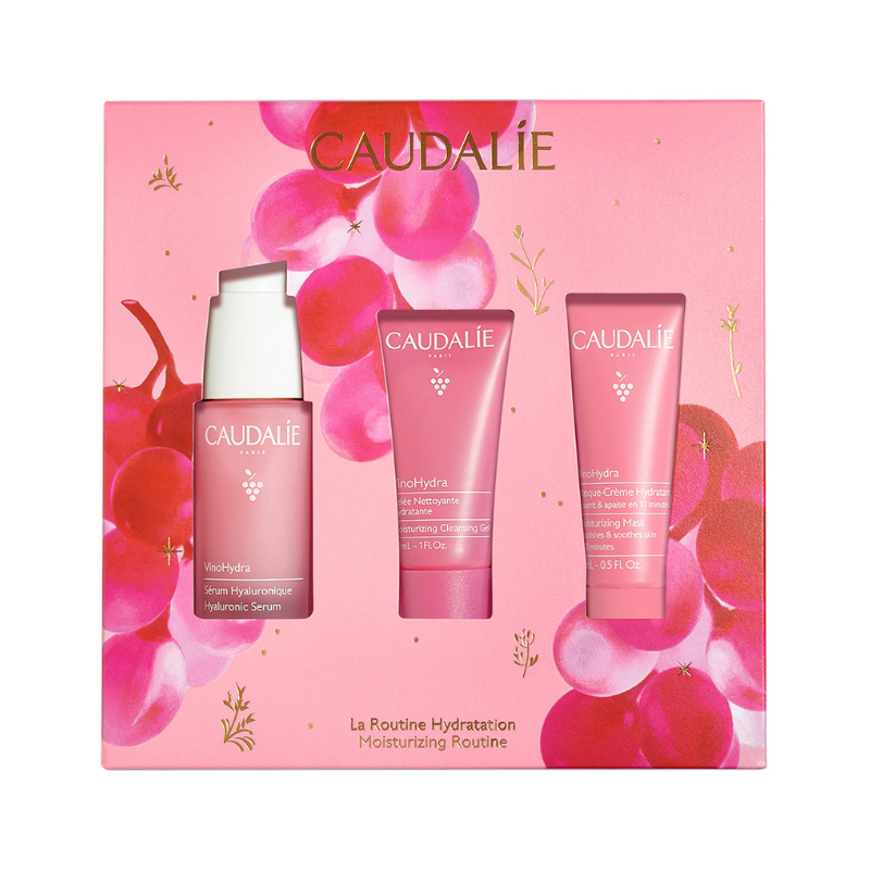 Caudalie Coffret Natal 2025 VinoHydra Rotina Hidratação | Sérum 30ml + Geleia 30ml + Máscara 15ml