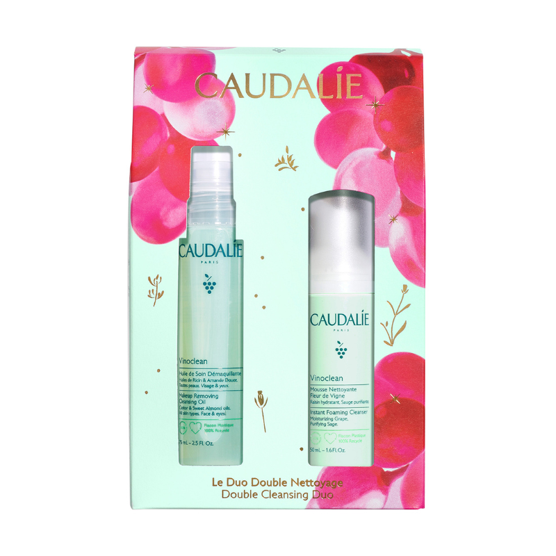 Caudalie Coffret Natal 2025 Duo de Limpeza | Óleo Desmaquilhante 75ml + Espuma 50ml