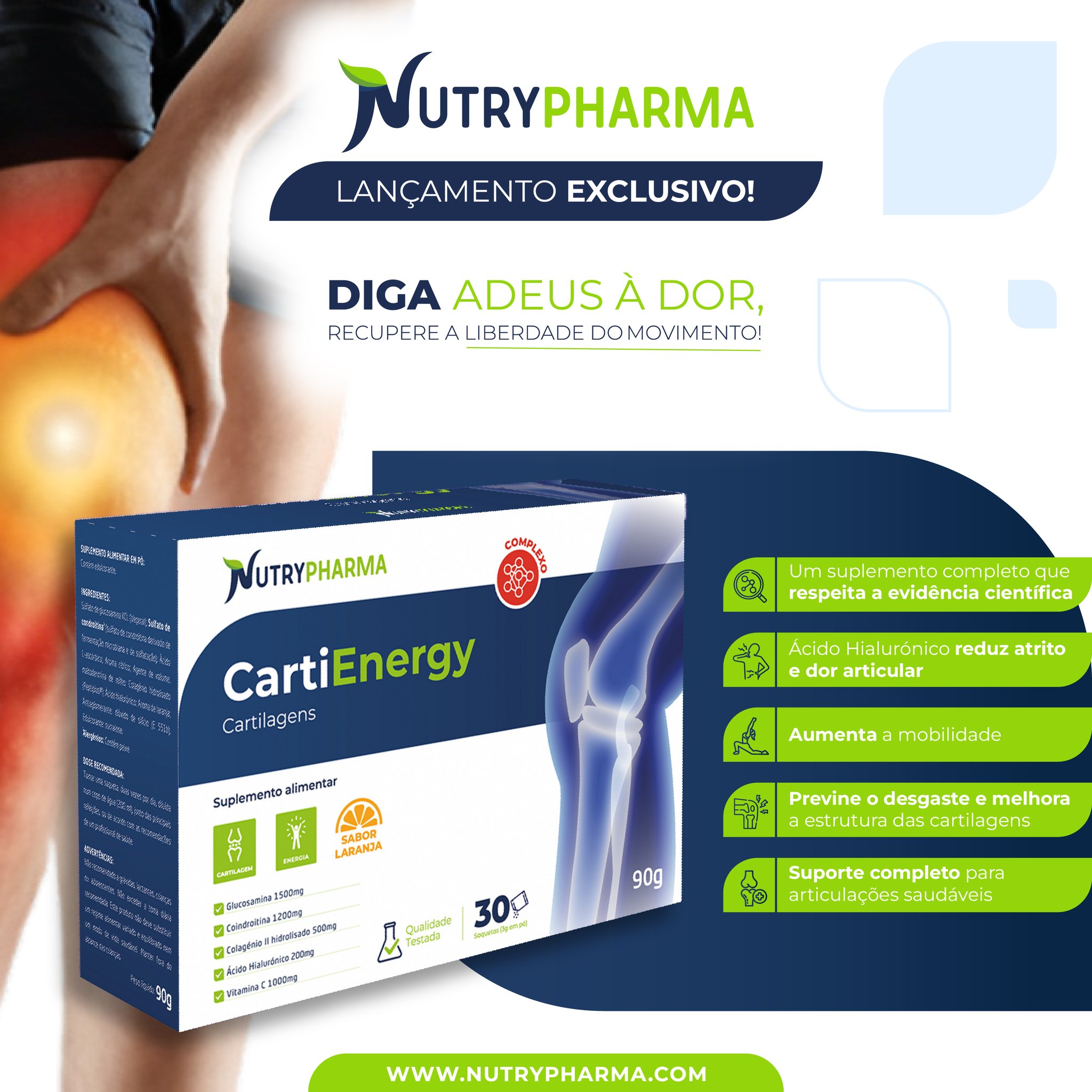 Cartienergy pó Laranja - 3G (x30 saquetas)
