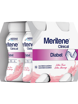 Nestlé Meritene Clinical Diabetic Solução Oral Morango Pack 4x 200ml