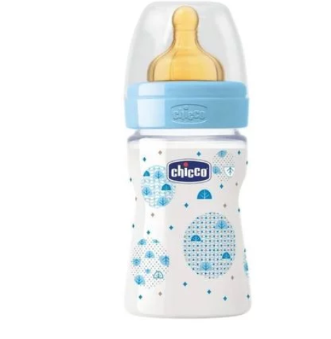 Chicco Biberão Benessere Latex Azul 0M+ 150ml