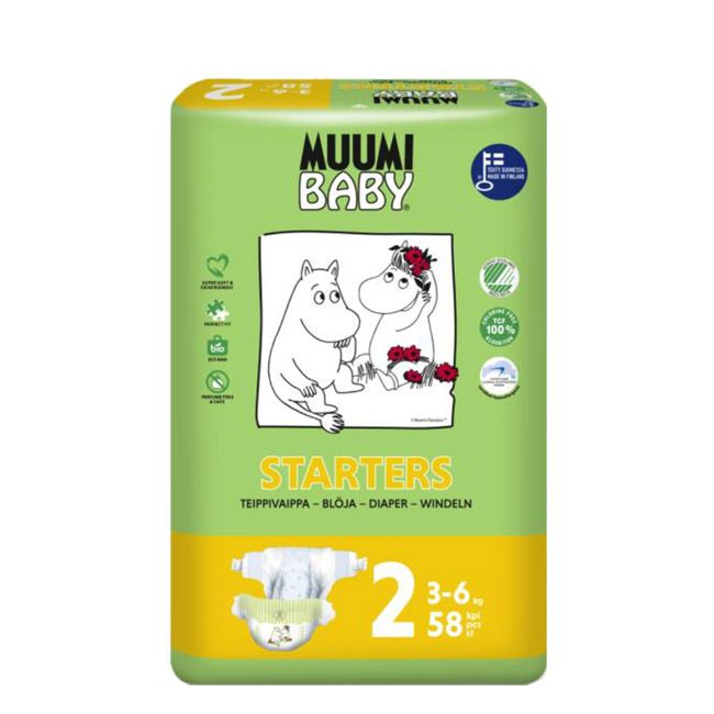 Muumi Baby Tamanho 2 -  3-6 Kg (58 unidades)