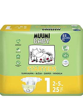 Muumi Baby Tamanho 1 -  2-5 Kg (25 unidades)