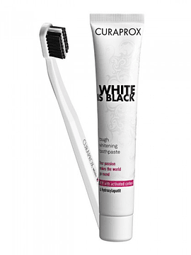 Curaprox White is Black Kit Pasta de dentes 90 ml + Escova de dentes