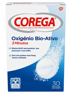 Corega Bio Activo Pastilha Prótese X 30