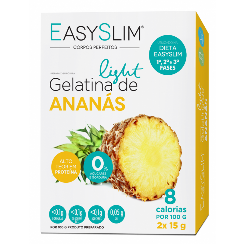 EasySlim Gelatina Light Ananás 2x Saquetas 15 Gramas