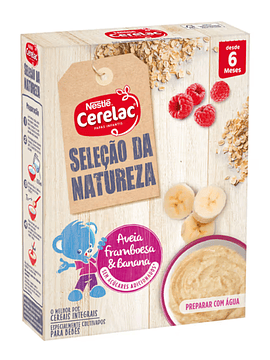 Cerelac Papa Láctea Aveia Framboesa Banana +6 Meses | Preparação com Água