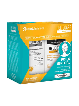 Heliocare 360º Pigment Solution Fluido SPF50+ 50ml + D Plus 30 Cápsulas