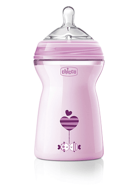 Chicco Biberão Silicone NaturalFeeling 6M+ 330ml Rosa