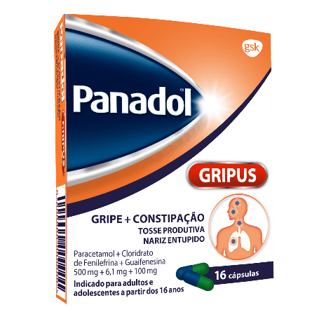 Panadol Gripus, 500/6,1/100 mg x 16 cápsulas 