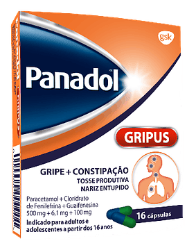 Panadol Gripus, 500/6,1/100 mg x 16 cápsulas 