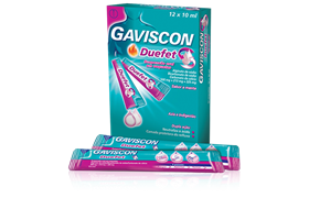 Gaviscon Duefet, 500/213/325 mg x 12 suspensão oral saquetas 