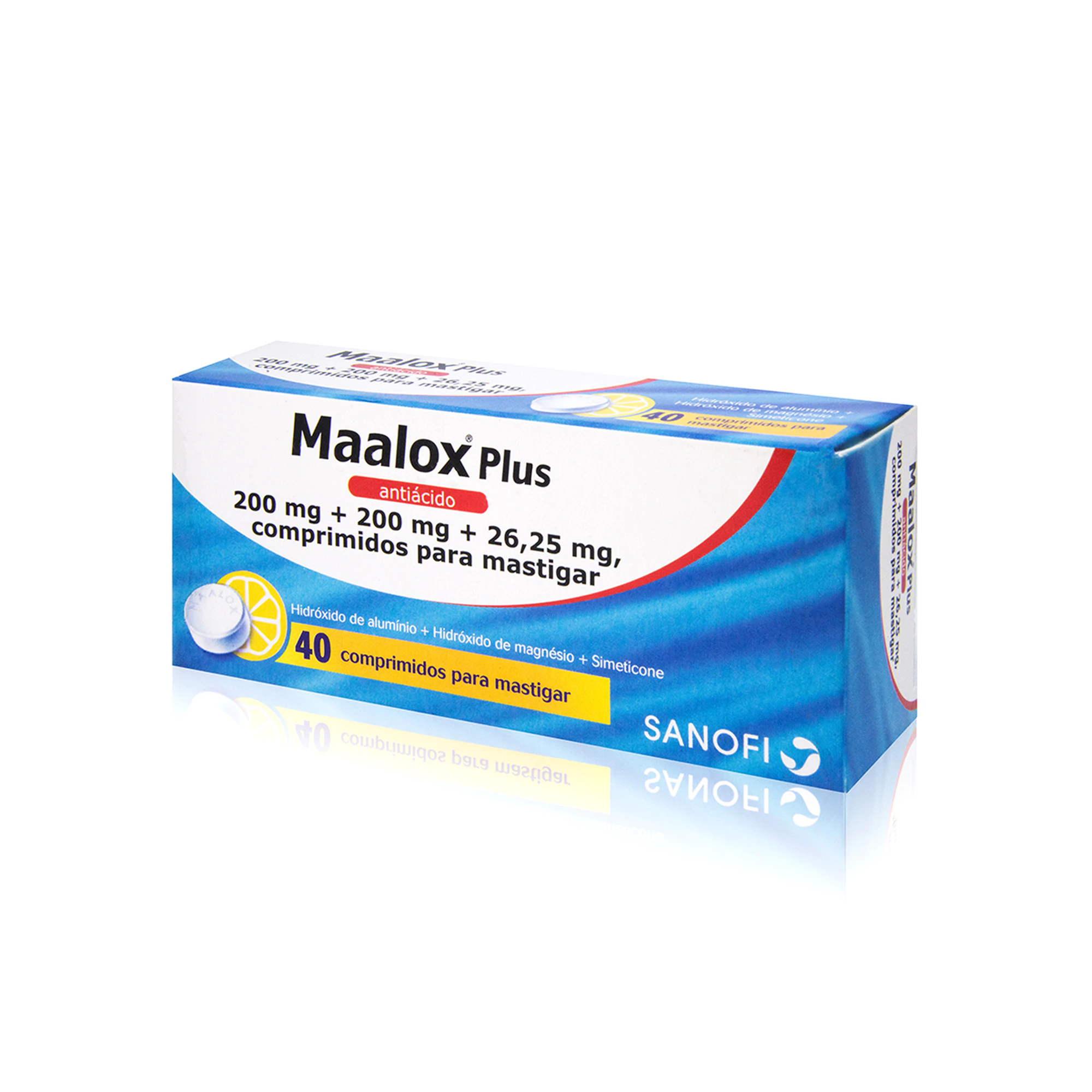 Maalox Plus, 200/200/26,25mg x 40 comprimidos mastigáveis 